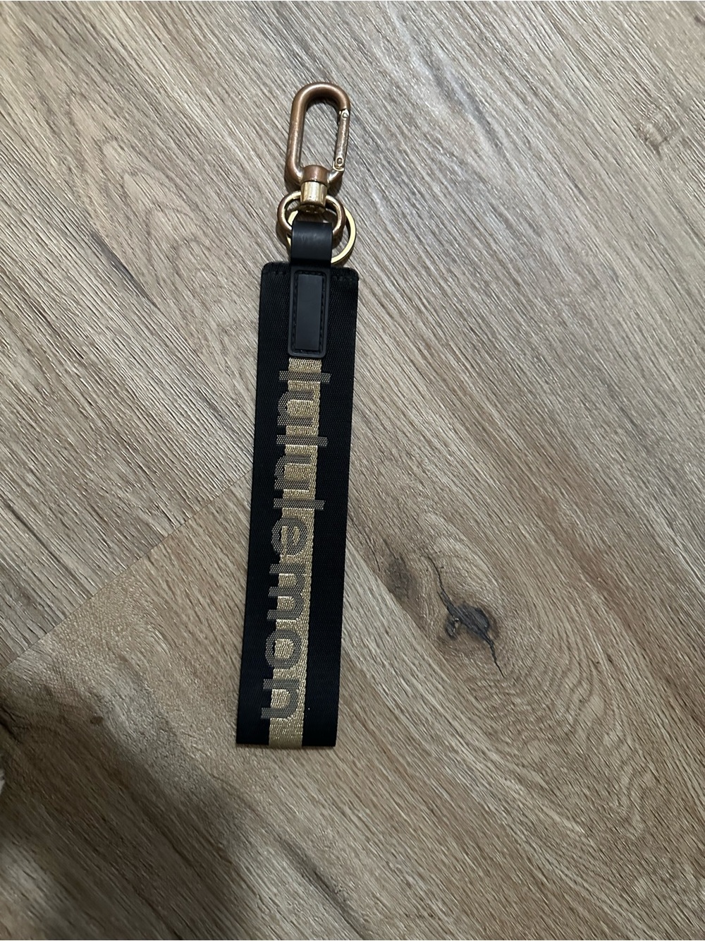 lululemon athletica Black and Gold Branded Key Strap